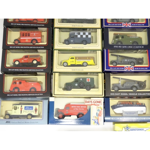 961 - Toys: A quantity of assorted die cast scale model vehicles to include Lledo Days Gone 1939 Ford Fire... 