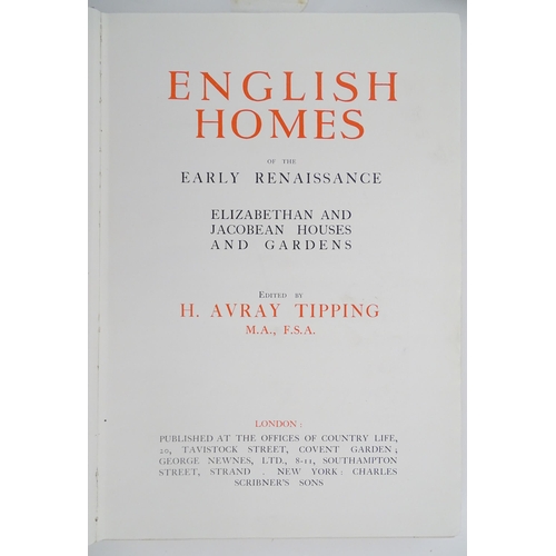 1959 - Books: Four assorted books comprising English Homes of the Early Renaissance Elizabethan and Jacobea... 