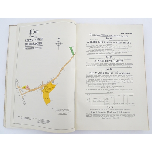 1963 - Book - Local Buckinghamshire Interest : Stowe , Near Buckingham , The auction catalogue for the nine... 