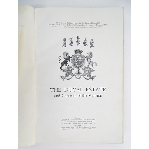 1963 - Book - Local Buckinghamshire Interest : Stowe , Near Buckingham , The auction catalogue for the nine... 