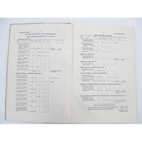 1963 - Book - Local Buckinghamshire Interest : Stowe , Near Buckingham , The auction catalogue for the nine... 