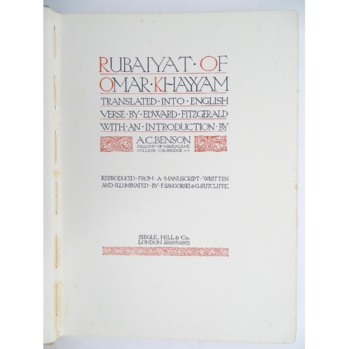 1982 - Books: Rubaiyat of Omar Khayyam, translated into English by Edward Fitzgerald. Published by Siegle, ... 