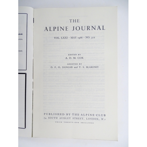 2043 - Books: Various editions of The Alpine Journal - A Record of Mountain Adventure and Scientific Observ... 