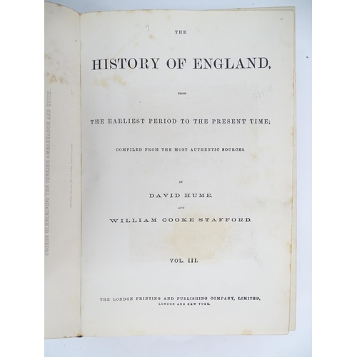 2058 - Books: The History of England from the earliest period to the present time, volumes 1 - 3, by David ... 