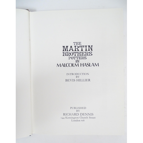 2082 - Books: A quantity of reference books comprising The Martin Brothers Potters by Malcolm Haslam, 1978;... 