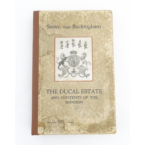 2090 - Book - Local Buckinghamshire Interest : Stowe , Near Buckingham , The auction catalogue for the nine... 