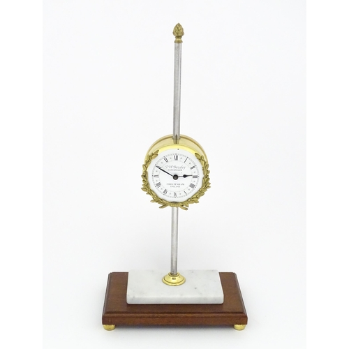 1448 - A 20thC gravity rack clock, the dial signed T. W. Bazeley, Clockmaker, Cheltenham, England within a ... 