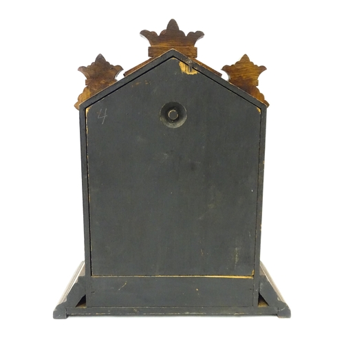 1453 - A Late 19thC / Early 20thC American oak cased mantle clock by the Ansonia Clock Company - New York, ... 