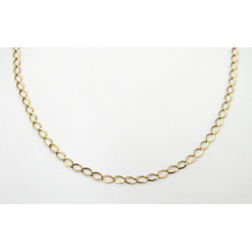 734A - Two 9ct gold chain necklaces. Each approx. 18