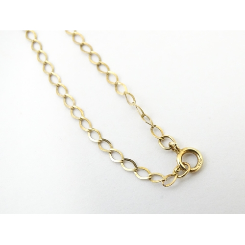 734A - Two 9ct gold chain necklaces. Each approx. 18