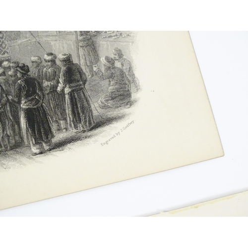 1916 - Three 19thC engravings published by James S. Virtue comprising A Suttee, A Mogul Trooper and The Chu... 