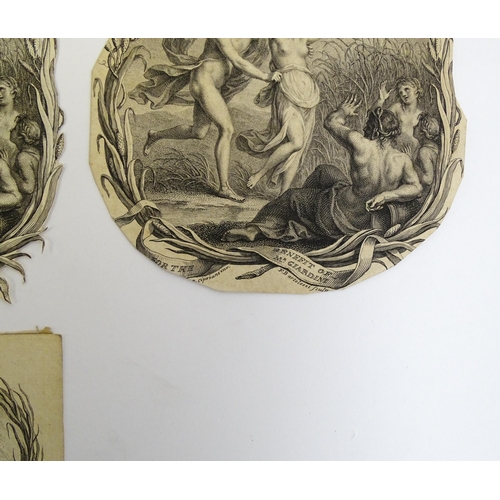 1917 - A quantity of 17th and 18thC Bartolozzi engravings to include Apollo & Daphne, Orpheus & Eurydice, V... 