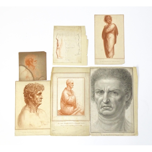 1919 - Six 18th / 19thC Bartolozzi stipple engravings after Leonardo da Vinci to include A Portrait of a Se... 