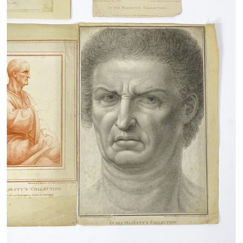 1919 - Six 18th / 19thC Bartolozzi stipple engravings after Leonardo da Vinci to include A Portrait of a Se... 