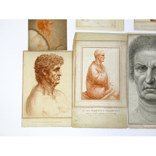 1919 - Six 18th / 19thC Bartolozzi stipple engravings after Leonardo da Vinci to include A Portrait of a Se... 