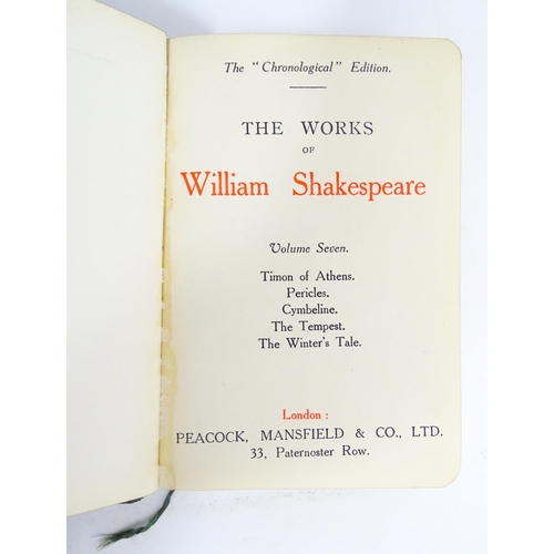 2093 - Books: The Chronological Shakespeare, volumes 1 - 8. Published by Peacock, Mansfield & Co. Ltd. Lond... 