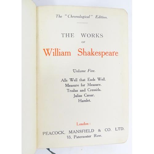 2093 - Books: The Chronological Shakespeare, volumes 1 - 8. Published by Peacock, Mansfield & Co. Ltd. Lond... 