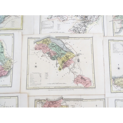 2116 - Maps: A quantity of assorted engraved and hand coloured maps to include Northamptonshire, Nottingham... 