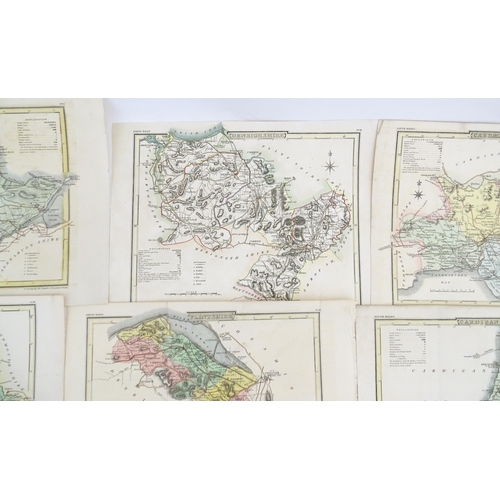 2116 - Maps: A quantity of assorted engraved and hand coloured maps to include Northamptonshire, Nottingham... 