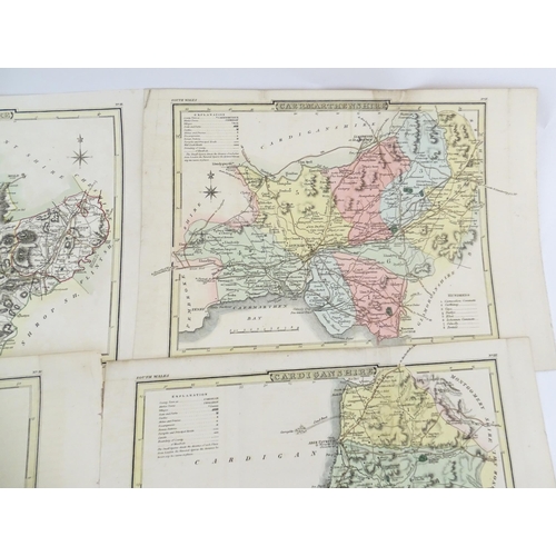 2116 - Maps: A quantity of assorted engraved and hand coloured maps to include Northamptonshire, Nottingham... 