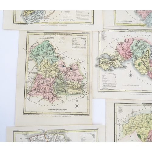 2116 - Maps: A quantity of assorted engraved and hand coloured maps to include Northamptonshire, Nottingham... 