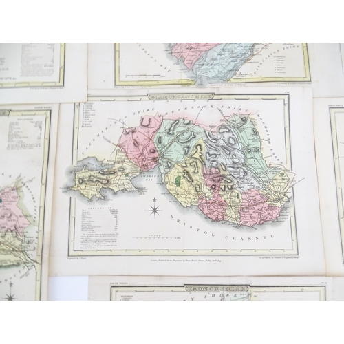 2116 - Maps: A quantity of assorted engraved and hand coloured maps to include Northamptonshire, Nottingham... 