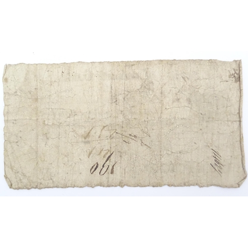 2126 - An early 19thC British provincial Tamworth Bank one pound note dated 27 July 1813, no. D492, for Pag... 