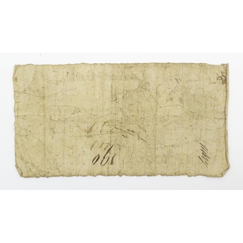 2126 - An early 19thC British provincial Tamworth Bank one pound note dated 27 July 1813, no. D492, for Pag... 