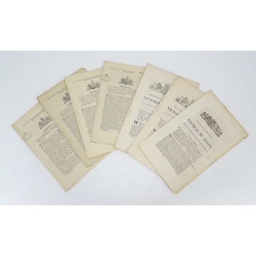 2127 - Three assorted 19thC Act of Parliament documents comprising George III 1808, Victorian 1866 & 1867. ... 