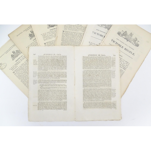 2127 - Three assorted 19thC Act of Parliament documents comprising George III 1808, Victorian 1866 & 1867. ... 