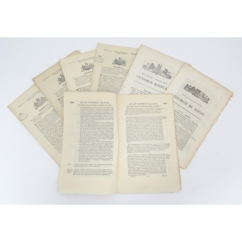 2127 - Three assorted 19thC Act of Parliament documents comprising George III 1808, Victorian 1866 & 1867. ... 