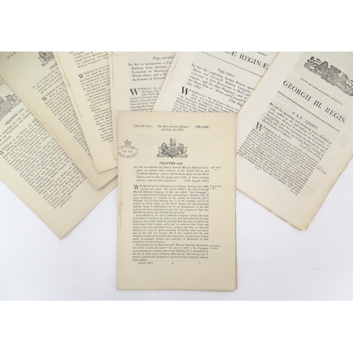 2127 - Three assorted 19thC Act of Parliament documents comprising George III 1808, Victorian 1866 & 1867. ... 