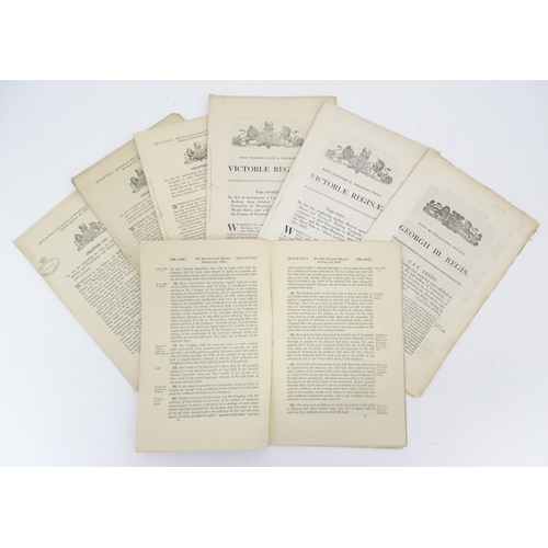 2127 - Three assorted 19thC Act of Parliament documents comprising George III 1808, Victorian 1866 & 1867. ... 