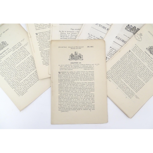 2127 - Three assorted 19thC Act of Parliament documents comprising George III 1808, Victorian 1866 & 1867. ... 