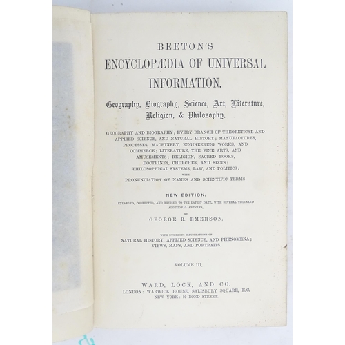 1997 - Books: A quantity of books comprising Mrs Beeton's Book of Household Management, 1912; Beeton's Ency... 