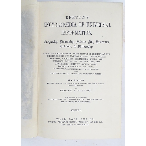 1997 - Books: A quantity of books comprising Mrs Beeton's Book of Household Management, 1912; Beeton's Ency... 