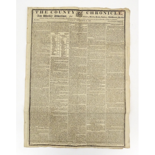 2135 - An early 18thC newspaper titled The Kentish Post, or Canterbury News-Letter, dated 1768. Together wi... 