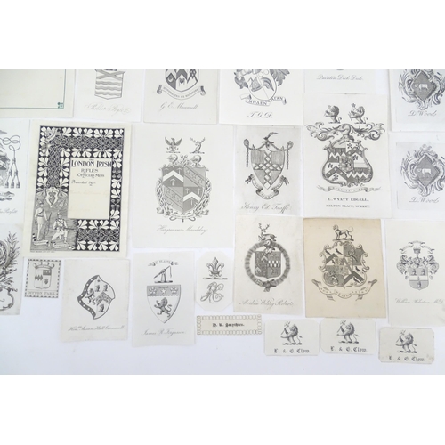 2136 - A quantity of assorted book plates to include E. Wyatt Edgell of Minton Place Surrey, Henry Ed. Taaf... 