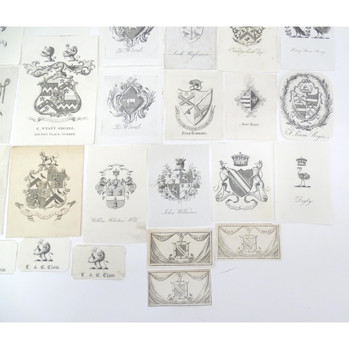 2136 - A quantity of assorted book plates to include E. Wyatt Edgell of Minton Place Surrey, Henry Ed. Taaf... 