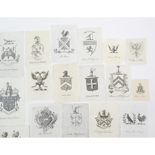 2136 - A quantity of assorted book plates to include E. Wyatt Edgell of Minton Place Surrey, Henry Ed. Taaf... 