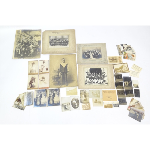 2141 - A quantity of assorted early 20thC French photographs to include studio portraits of Emilienne d'Ale... 