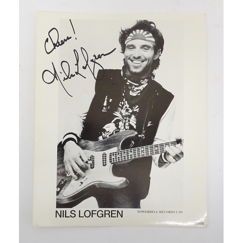 2143 - A quantity of signed photographs with autograph signatures to include Shirley Bassey, Nils Lofgren, ... 