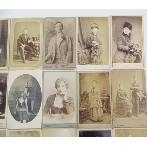 2145 - A quantity of assorted 19thC carte de visite photographs to include men, women and children. Various... 