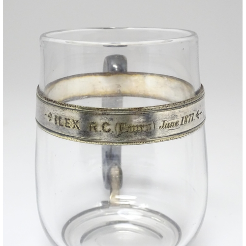 1070A - WITHDRAWN FROM AUCTION - Apologies for any inconvenience. Rowing Interest: A 19thC glass tankard wit... 