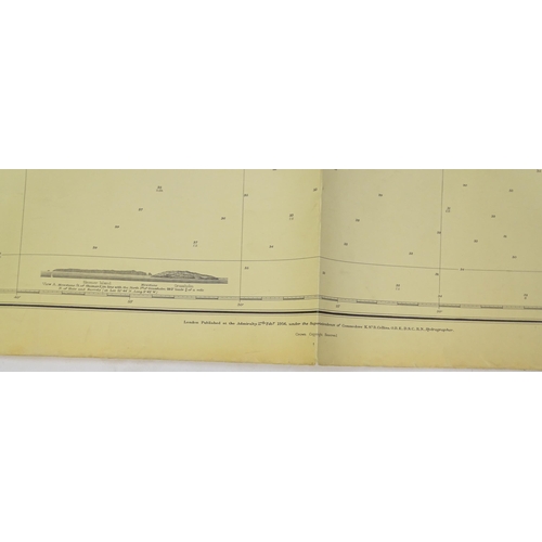 2113 - Three mid 20thC Hydrographic Office maritime navigational charts for Wales - South Coast, comprising... 