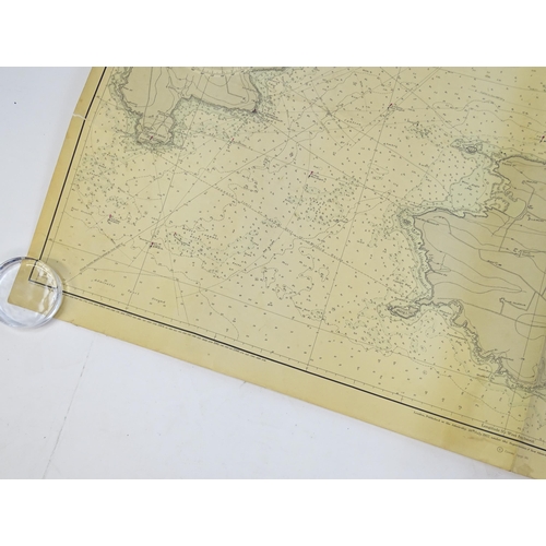 2113 - Three mid 20thC Hydrographic Office maritime navigational charts for Wales - South Coast, comprising... 