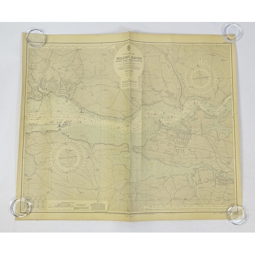 2113 - Three mid 20thC Hydrographic Office maritime navigational charts for Wales - South Coast, comprising... 