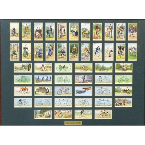 2150 - A quantity of Players & Sons cigarette cards from the Cycling series, framed. Together with a quanti... 