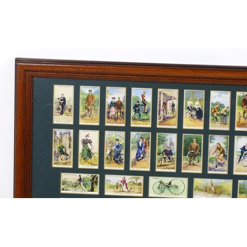 2150 - A quantity of Players & Sons cigarette cards from the Cycling series, framed. Together with a quanti... 