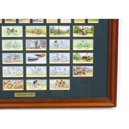 2150 - A quantity of Players & Sons cigarette cards from the Cycling series, framed. Together with a quanti... 